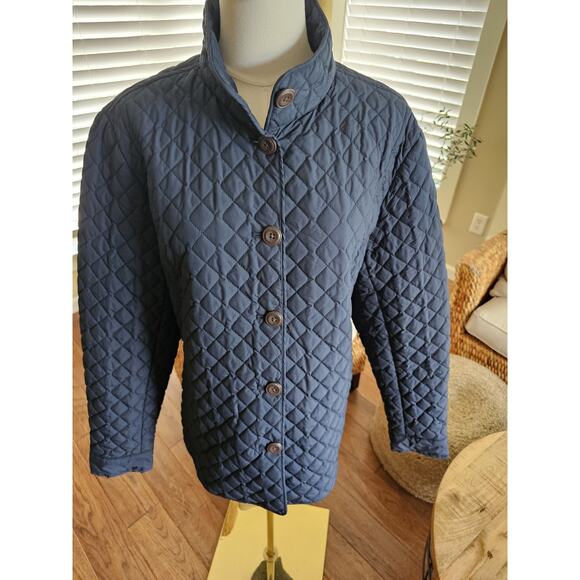 Lands’ End Quilted Button Front Primaloft Jacket Mandarin Collar Women's Size XL - Picture 9 of 9